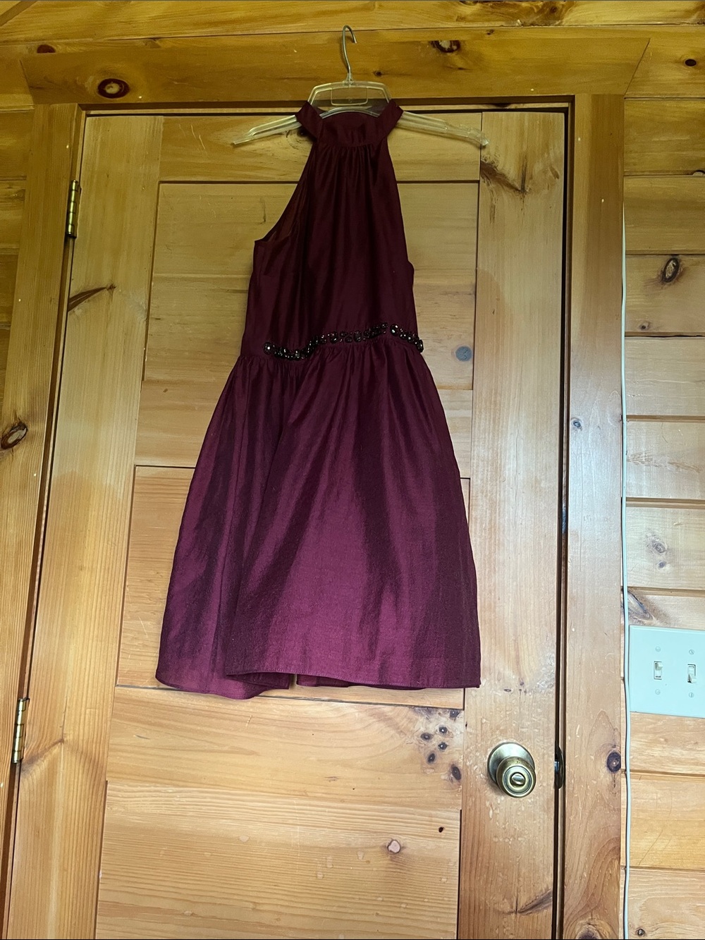 H&M One-Shoulder Cocktail Dress in Burgundy